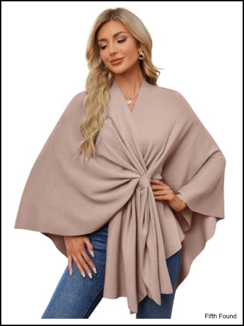 PULI Women's Shawl Wrap Open Front Poncho Sweater for Spring Fall Winter